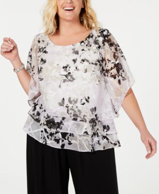 Alex Evenings Plus Size Printed Tiered ...